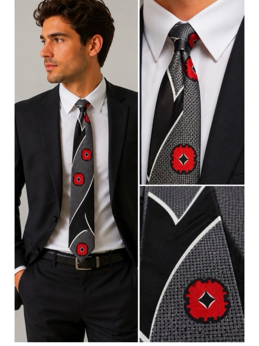 BUGLE BOY Vintage Silk Abstract Mens Tie
